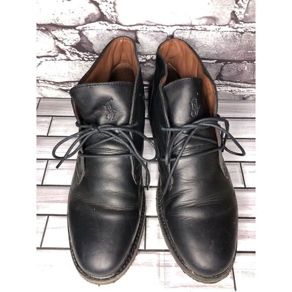 Polo Ralph Lauren Marlow Black Leather Chukka Lace Up Boots Men’s Sz 10D US/44EU main image 7